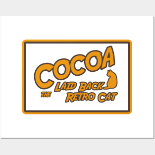 Cocoa the Laid Back Retro Cat - Framed Logo Posters and Art